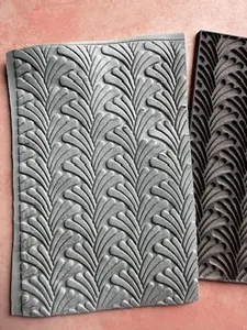 Art Deco Spout Flower polymer clay rubber stamp texture