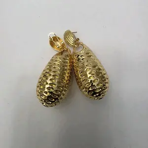 #313. 18K Gold Plated Bold Drop Earring  Unique  High quality  Water Resistant  Hypoallergenic  Nickel Free Every day,  Party .
