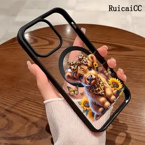 Premium Magnetic Phone Cases for iPhone11/12/13/14/15/16//17/Air/promax/Plus Adorned Highland calf y2k cased MagSafe Ready, Anti-Fall, Springtok and Ultra-Thin Design | Perfect for Everyday Use Protector Screen Protector Aesthetic Resistance