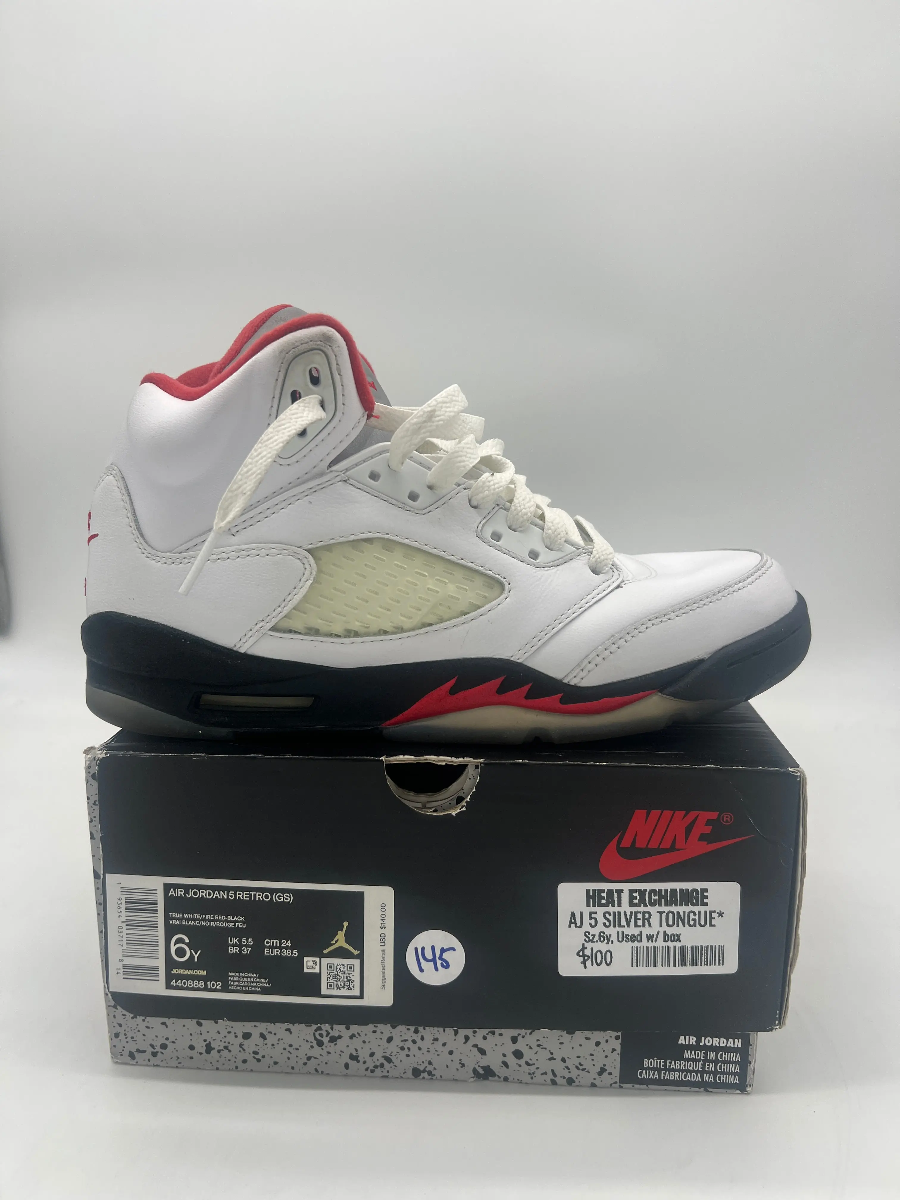 Jordan 5 Retro Fire Red Silver Tongue (2020) (GS) *