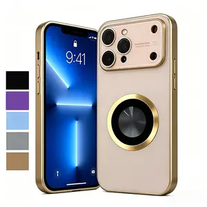 Luxury Magnetic Wireless Charging Phone Case with Large Viewing Window. Compatible with iPhone 17 Pro Max 16 15 14 13 12 Plus and Air series. Features anti-drop PC back panel and protective lens design, with full MagSafe compatibility accessories usa