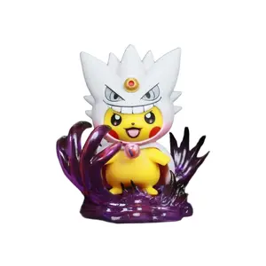 Pet Pokemon Pikachu Cos Ghis Two Handheld Figures, Ghis Pikachu Transformation Q Anime Figure Model, Collectible Toy