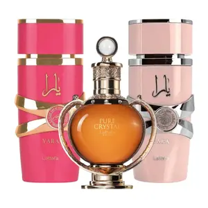 Lattafa Sweet Radiance Trio - Full-Size Unisex Fragrance Perfume Oil (Yara, Yara Candy, Pure Crystal) with Premium Scents, Luxury Gift Option