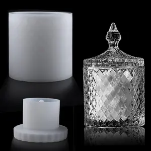 Jar Resin Molds Extra Large, Jars Silicone Molds with Lid for Epoxy Resin Casting for DIY Jewelry Storage Box, Candy Container,Candle Holder, Home Decoration