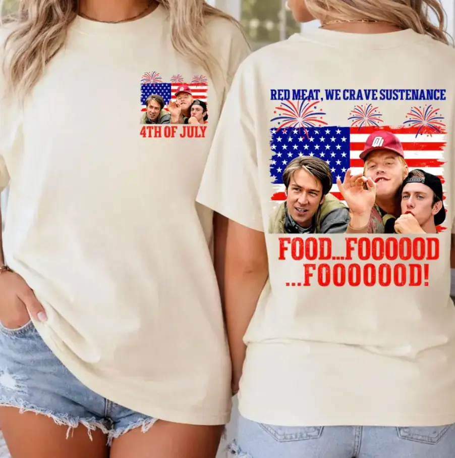 Fooood Scene 90s Nostalgia 4th Of July Shirts, Vintage 90s Movie Quotes Shirt, Twister Movie, Red Meat, Independence Day Tshirt