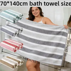1pc Extra Large/Large Bath Towel Set, Size: 70 X 140Cm (27.5 X 55.1In), 300 Gsm Coral Fleece, Super Absorbent And Ultra-Soft, Modern Design for Bathroom, Gym, Hotel, Home - Multiple Colors, Versatile Use