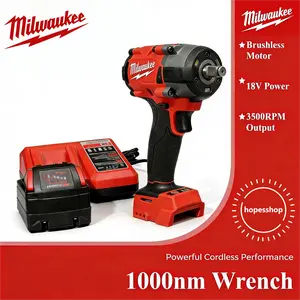 Milwaukee M18 1/2" High Torque Impact Wrench, Heavy-Duty Fastening and Loosening for Automotive and Industrial Use, Brushless Motor with 1400 ft-lbs Nut-Busting Torque