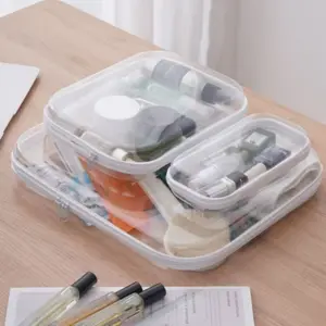 Transparent Storage Box, Zipper Pet Multi-Purpose Organizer, Cube Design, Large Capacity, Ideal for Travel, Makeup, Kitchen, Desk, Bedroom