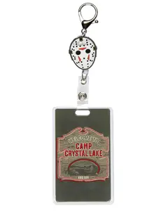 Friday The 13th Camp Crystal Lake Retractable ID Badge Lanyard Horror Jason Voorhees Mask