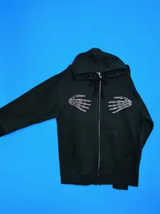 Rhinestone Skeleton Hands Hoodie