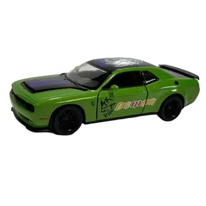 KINSMART 2023 Dodge Challenger SRT Demon 170 LIVERY EDITION Diecast Model Car Green 1:40 Scale Collectible Toy with Pull Back Action