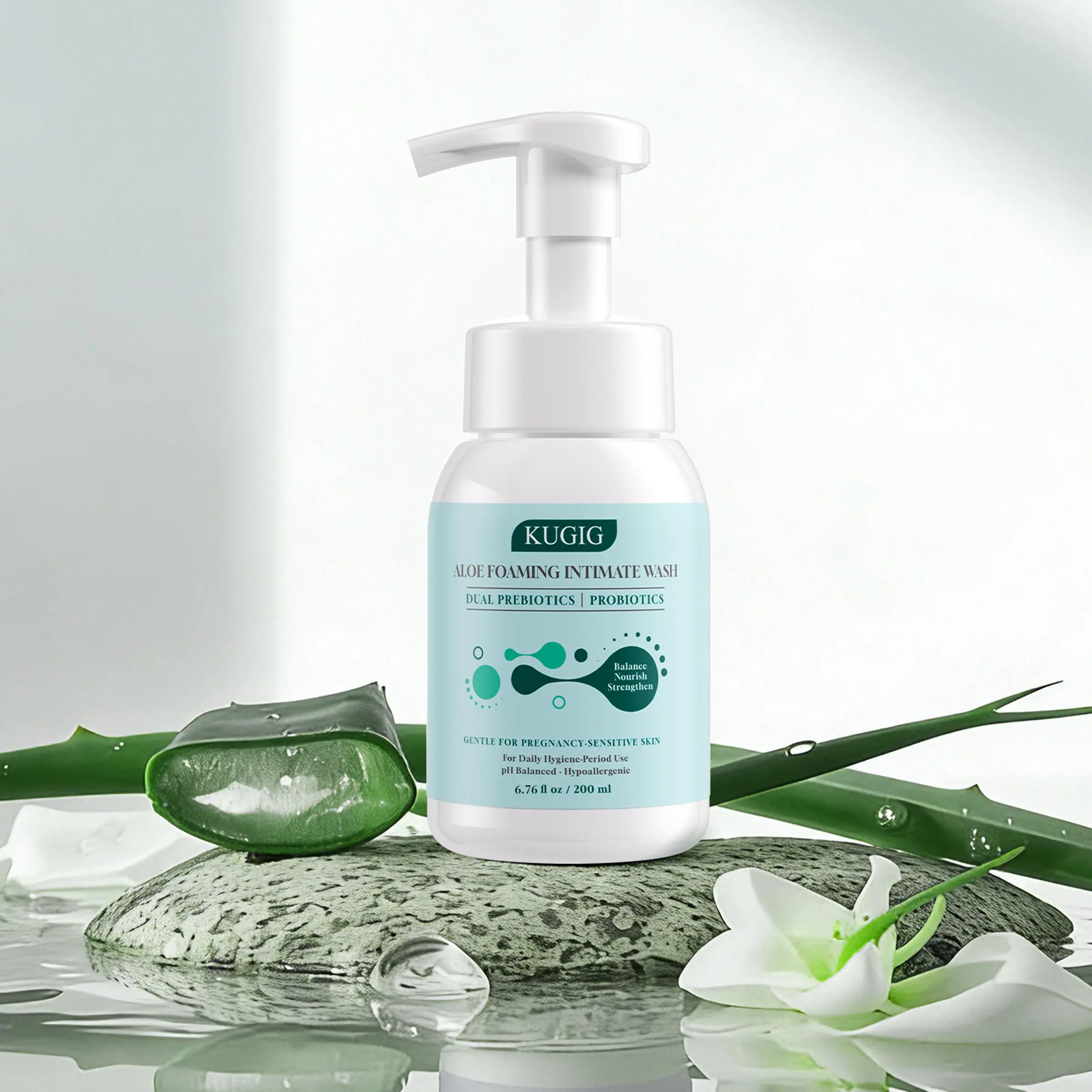 Fragrance-Free pH-Balanced Intimate Wash Liquid, Cleansing Daily Care Formula with Aloe Vera for Sensitive Skin Adults, Non-Toxic Pregnancy-Safe Feminine Care Cleanser