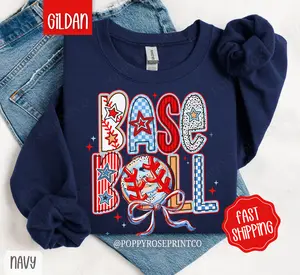 Baseball Sweatshirt, Women's Crewneck, Baseball Women's Sweatshirt