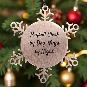 Funny Payroll Clerk Gifts from Friends, Payroll Clerk Snowflake Ornaments by Day Ninja Night Christmas Unique Decorations