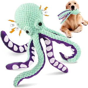 Large Squeaky Octopus Dog Toys - Plush Soft Fabric for Small Medium & Large Dogs Daily Play Training Reward Gift