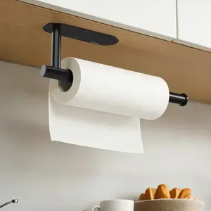 1pc Paper Towel Holder,Self Adhesive or Drilling Paper Towel Holders Under Cabinet,SUS304 Stainless Steel, Space-Saving, Easy Installation for Kitchen, RV & Bathroom-13" Towel Rack for Rolls, Plastic Wrap & More,Dispenser Bin.