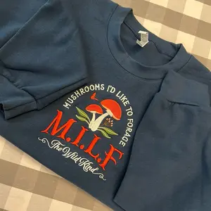 Embroidered Mushroom Sweatshirt Pullover