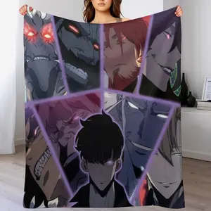 Anime Solo Leveling Flannel Blanket for Adults - Ultra Soft, Lightweight & Machine Washable | Cozy All-Season Couch Throw, Bedroom Decor, Gift for Anime Fans