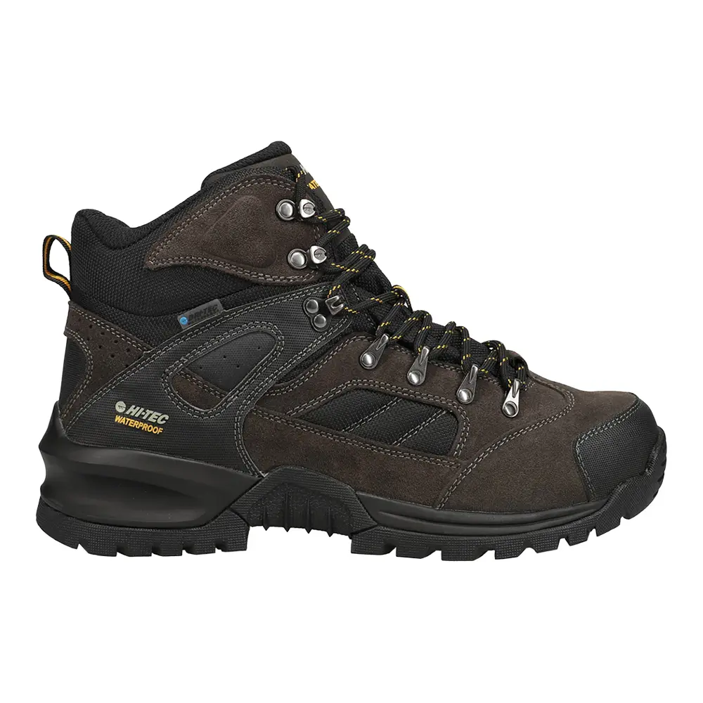 Hi-Tec Mens Rock Mid Hiking Hiking Casual Boots Ankle - Brown