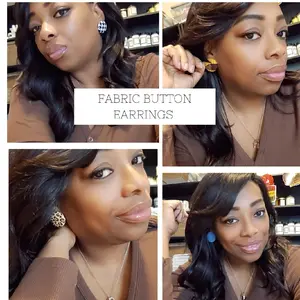 Elegant Fabric Button Earrings for Women - High-Quality Fabric with Secure Post Backing, Classic Design, Durable Fashion Accessory for Any Occasion