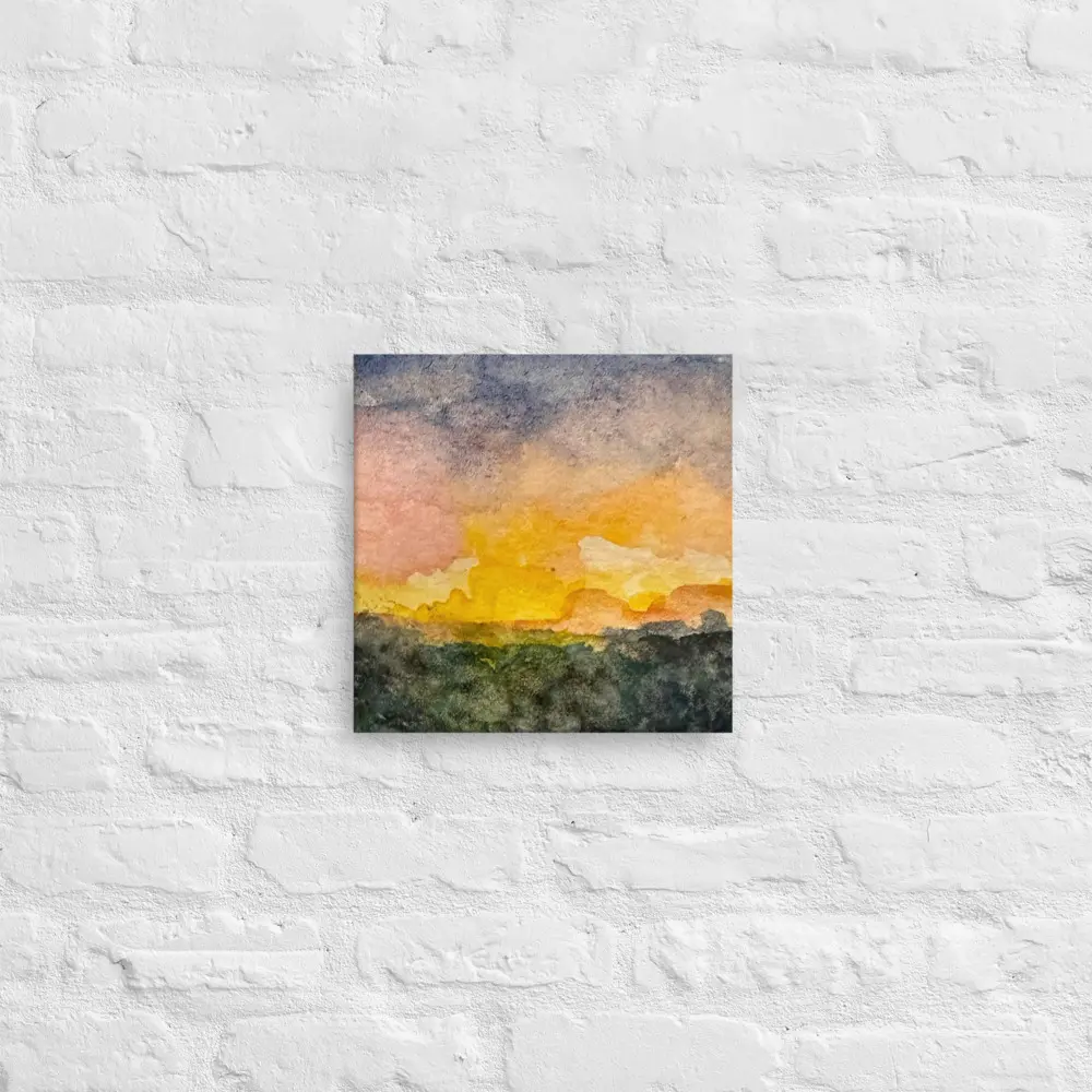 Watercolor Sunset Canvas