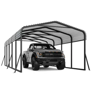 Garvee 12x24 FT Metal Carport, Heavy Duty Galvanized Steel Roof Car Canopy with Reinforced Base, All-Weather Shelter Garage for Cars, Trucks, Vans, Boats, Tractors (Tall 8.5 FT Height)