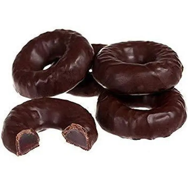 Nuts To You Chocolate Jelly Rings - Dark Sweet Candies, Agar Agar Base, Kosher Treat with Raspberry Fill, Room Temp Snack