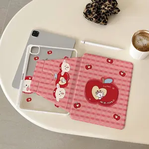 Transparent Hard Shell iPad Case, Rotating Stand Design, Full Protection, Compatible with iPad 10/9/8, iPad Pro 11, iPad Air 3-5