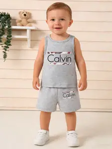 Boys' Outdoor Casual Breathable Sports Set, Summer Sportswear, Trendy Plain Vest, Two-Piece for Kids, Comfortable and Stylish, Soft Stretch Shorts, Activewear, Sports Clothing Set