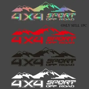 1PC  Fits car bodies, off-road gear bags & interior decor, it “adds hardcore sport vibe” during 4X4 off-roading, daily commutes & 4X4 design fits various items, a decal highlighting “4X4 Mountain is off-road sport logo” aesthetic Car Decals