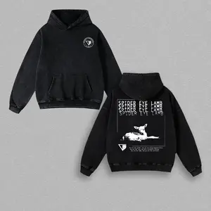 Outlast Trials SPIDER EYE LAMB Washed T-Shirt, Hoodies Video Games, Horror Vintage Shirt, Game Fan, Streetwear Tops Black Fabric Menswear Cotton Seamless graphic tee