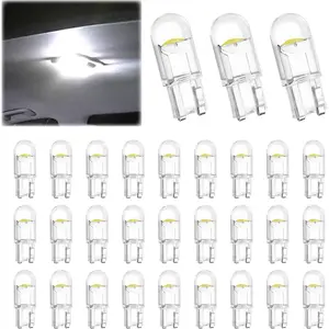 30 PCS 194 LED Car Bulbs 168 2825 W5W T10 Wedge COB LED Replacement Bulb 6000K White Error Free For Interior Dashboard Dome License Plate Lights