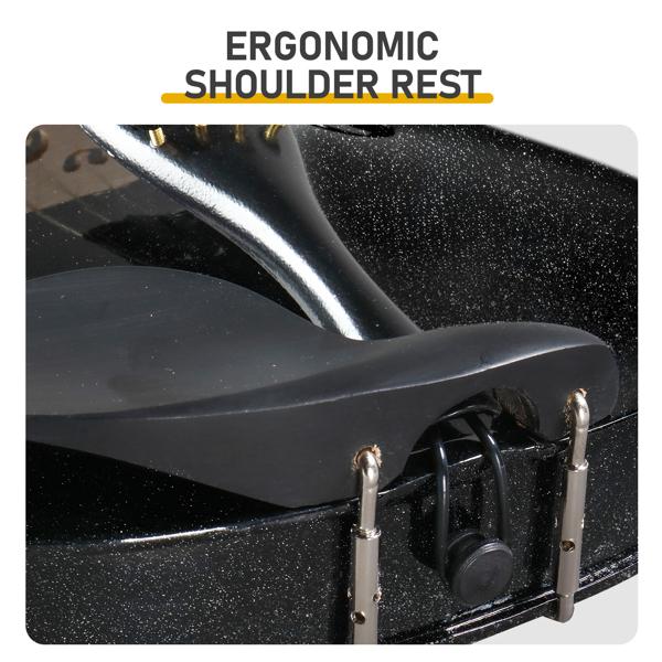 4/4 Full Size For Beginners - Fiddle Solidwood Kit with Hard Case - Acoustic Violins Rosin,  Lesson Book (Black)Violin 4/4 Full Size Kit For Beginners - Hand Carved Acoustic Violins Set - Fiddle Solid Wood Kit with Hard Case, Bow, Rosin,