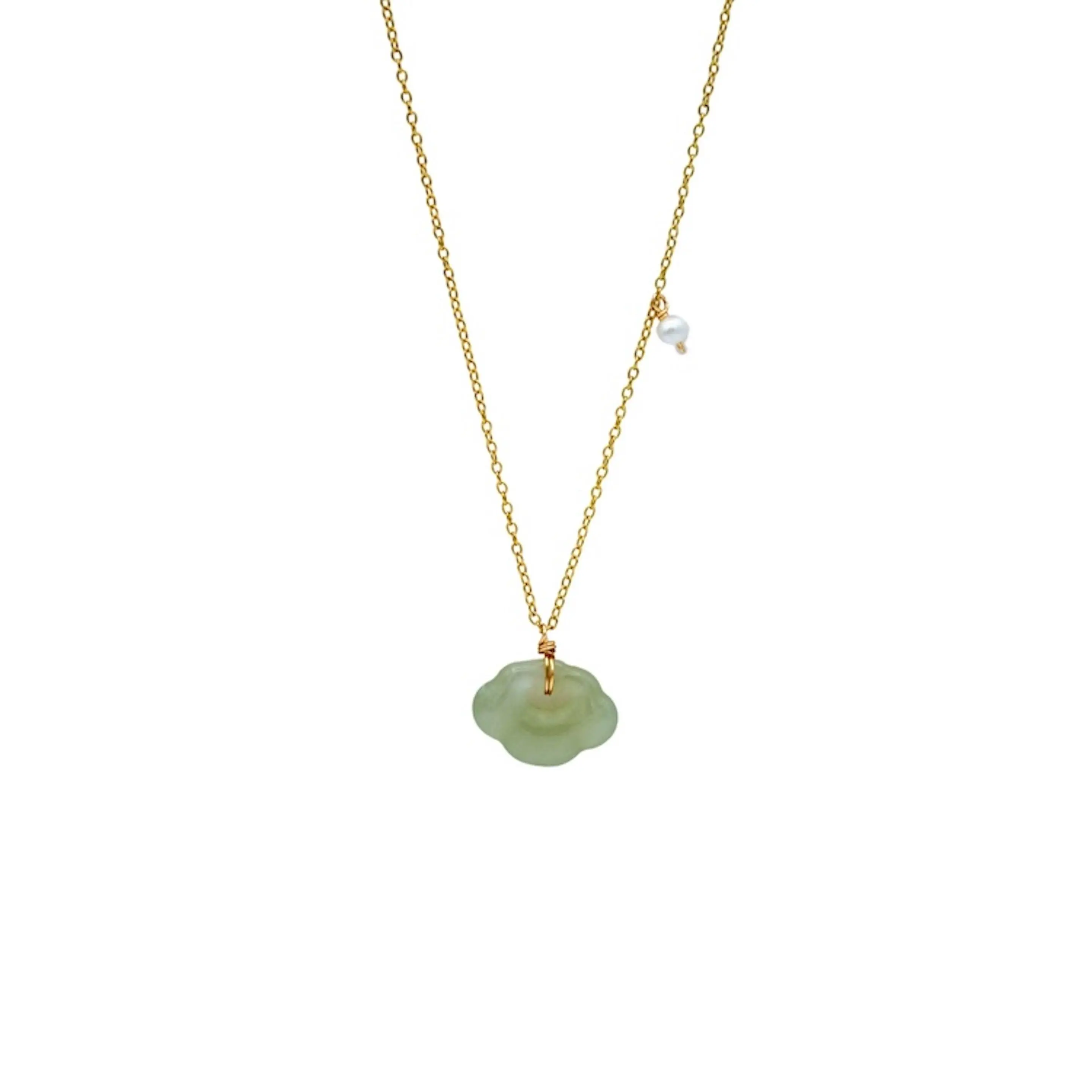 Cloud — Green Jade Pendant Necklace