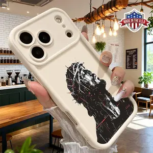 Artistic Jesus Crown of Thorns Phone Case for iPhone 17 16 15 14 Pro Max 13 12 11 XR XS Plus Shockproof Anti Scratch Protective TPU Cover