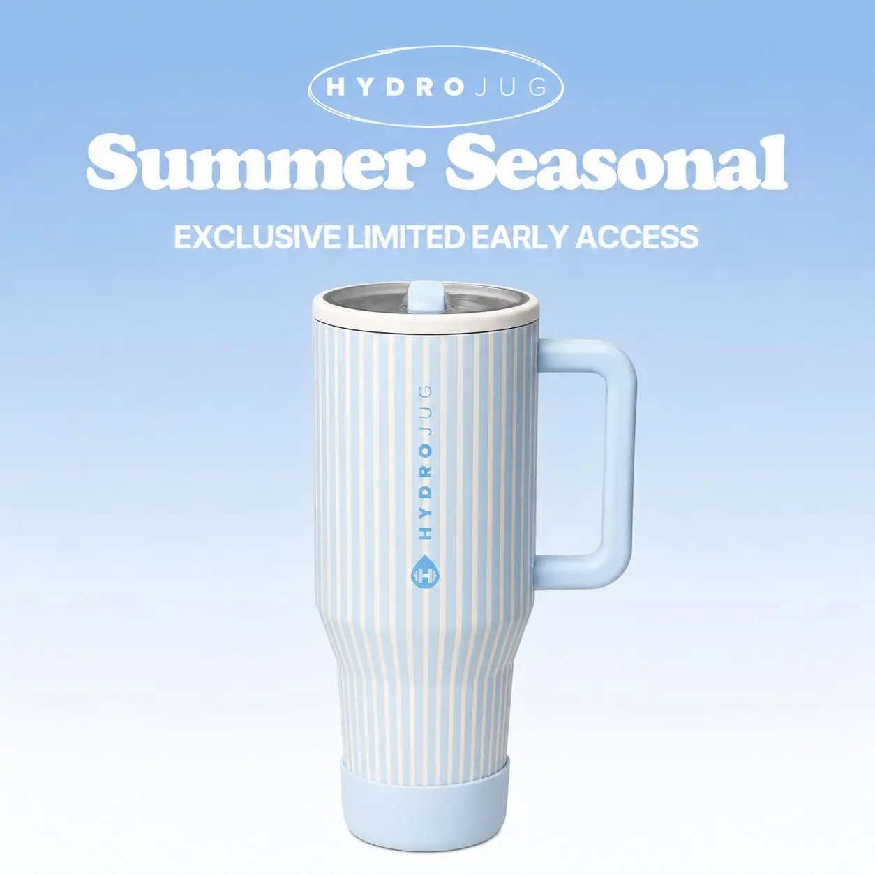 HydroJug Cape Cod 40oz Insulated Stainless Steel Water Bottle with Handle & Flip Straw, Leak Proof Cup Holder Tumbler