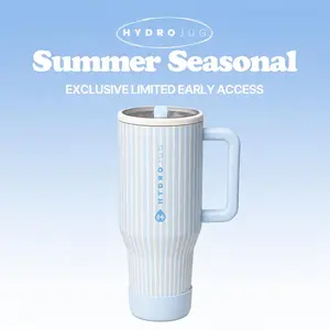 HydroJug Cape Cod 40oz Insulated Stainless Steel Water Bottle with Handle & Flip Straw, Leak Proof Cup Holder Tumbler