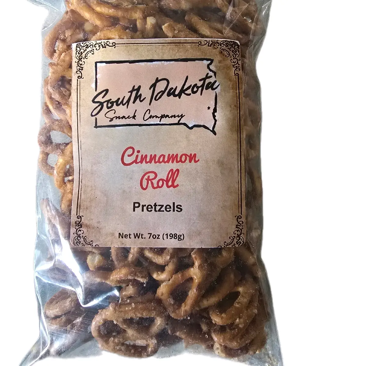 SD Snack Company Cinnamon Roll Pretzels 7oz Bag - Small Batch, Crunchy and Delicious Snack - Crispy Baked Flavor