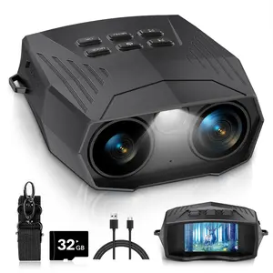 5K Night Vision Goggles Binoculars, Action Camera with 3" Large Screen, 10X Digital Zoom External Flashlight With 32GB TF Card & 5000mAh Rechargeable, Save Photo, Video, Playback For Camping Outdoor Field, Black