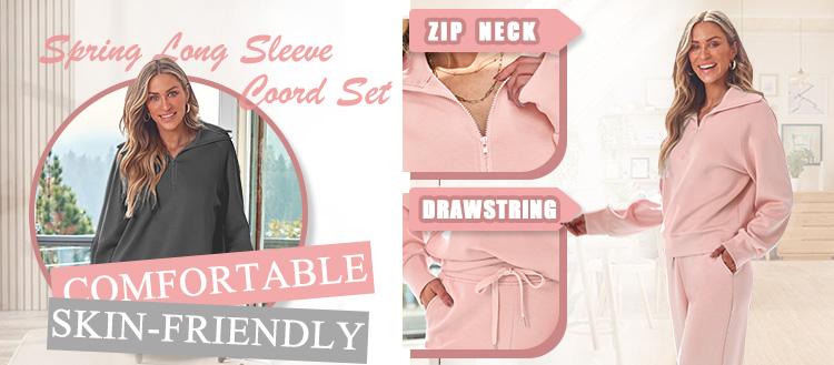 Automet 女式两件套运动服超大码运动衫运动裤运动服休闲套装 2025 秋季潮流