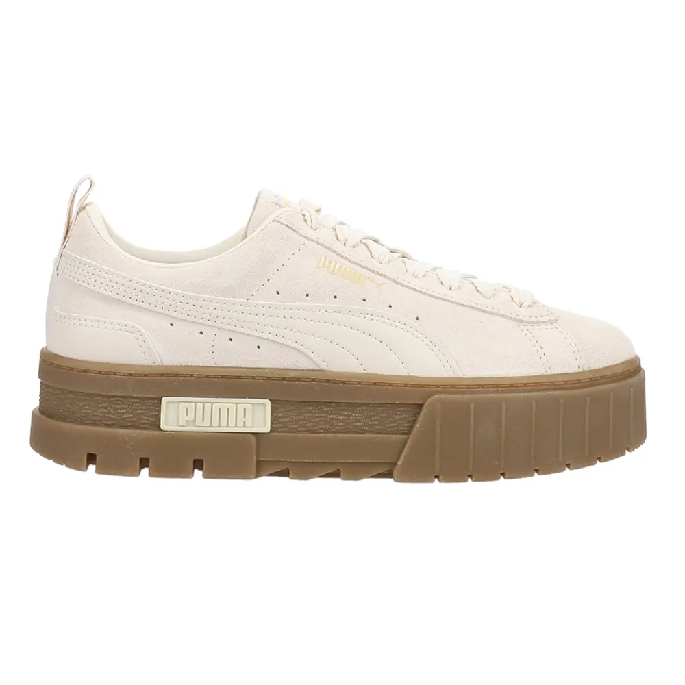PUMA Womens Mayze Brushed Suede Platform Sneakers Shoes Casual - Off White PUMA Womens Mayze Brushed Suede Platform Sneakers Shoes Casual - Off White