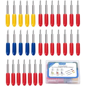 30PCS Fine Point Blades,Cutting Blades for Cricut Explore Air 2/Air 3/ Maker 3 Expression, including 5PCS 30°shallow blades, 20PCS 45°standard blades and 5PCS 60°deep cutting blades