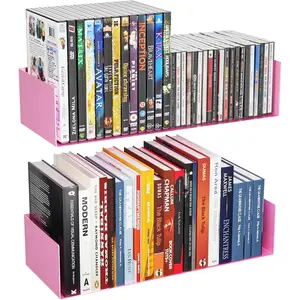 Metal Bali Floating Wall Girl's Bookshelf 15.5IN for Storage and Decor Wall Mounted CD DVD&Books Perfume, Make up Storage Shelves Living Room, Bedroom, Bathroom & Kitchen,2Pac,