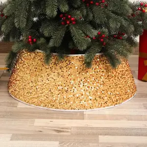 Sequin Christmas Tree Surround Base Decoration, Round Four, Corner Six, Twelve Corners, Festival & Holiday Decor, Home Office Yard Themes