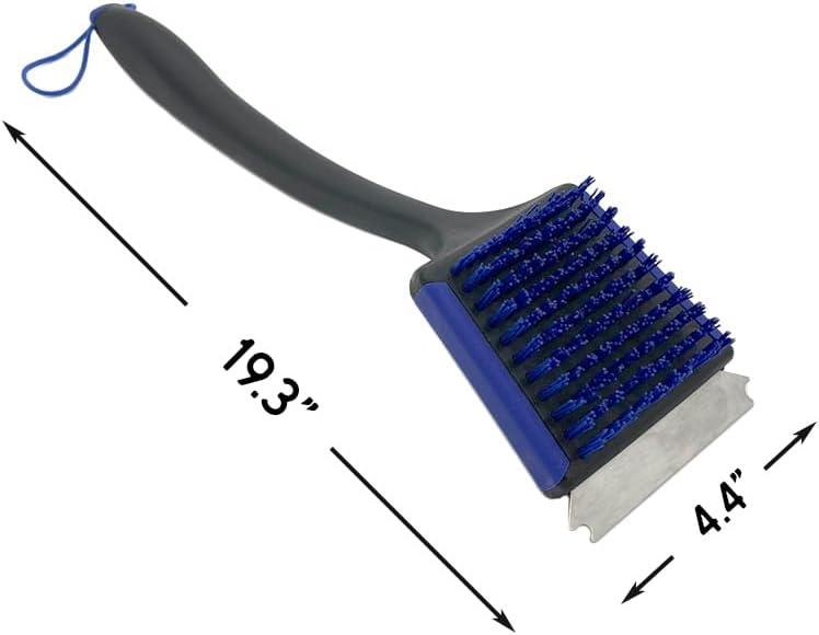 Nexgrill 19" Grill Brush with Scraper - Nylon Bristles for BBQ Cleaning - Heavy-Duty Accessory for Outdoor Cooking, Camping, Tailgating - Model 530-0040A