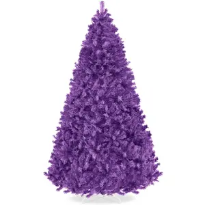 Best Choice Products Artificial Christmas Tree, Premium Unlit Pine Design, Dense Branches  w/Easy Assembly - Purple