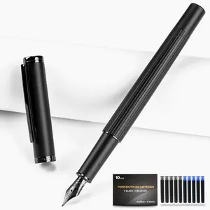 Fountain Pen Fine Nib Includes Ink Cartridges & Converter Perfect Weight Optimal Flow No Skips
