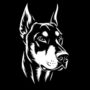 Large Doberman Pinscher Die-Cut Sticker - 6" Tall x 3.5" Wide - Realistic Black & Tan High-Contrast Art - Premium Waterproof & UV Resistant Vinyl Decal for Cars, Trucks, and Laptops - Working Dog Guardian Spirit