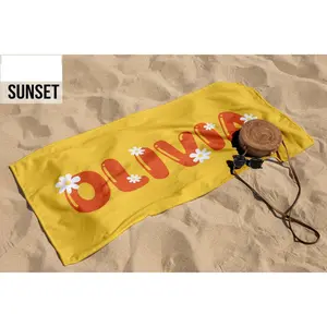 Daisy Personalized Beach Towels, Girls Trip Towel, Bachelorette Gift, Custom Name Towel, Bridesmaid Towel, flower pool towel v2