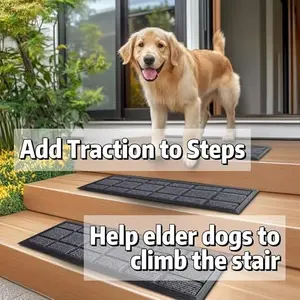 4pcs 8.5" x 30" Stair Treads for Elders and Dogs on Wooden Steps Indoor, Winter, Non Slip Stair Runner Rug Ice Insulation with Rubber Backing, BricksStaircase Mat Carpet for Outdoor Grip.